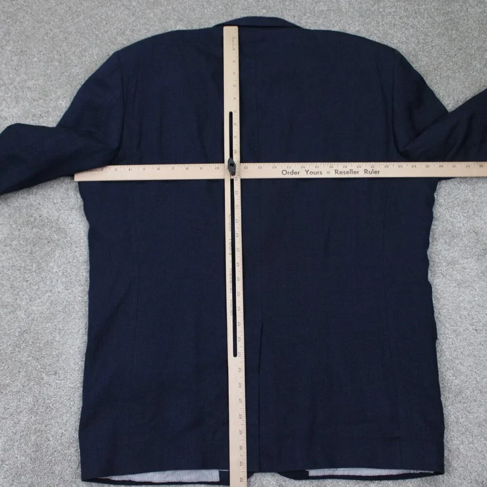 Jos. A. Bank 730 Burke Blazer Mens 46 L‎ Blue Linen/Wool Blend Sports Jacket